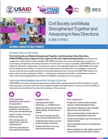 CSM-STAND global health fact sheet