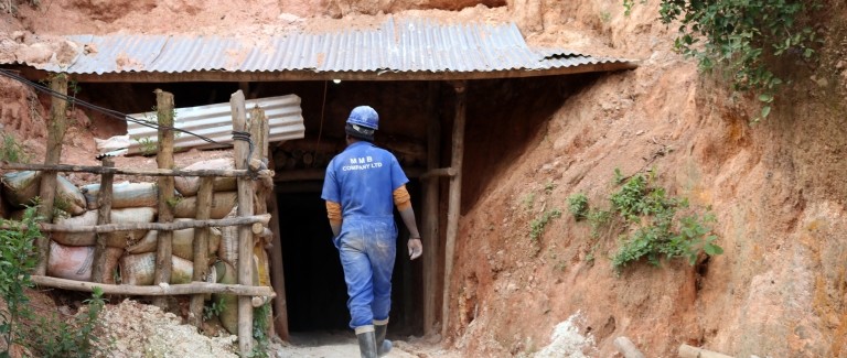 A miner in Rwanda