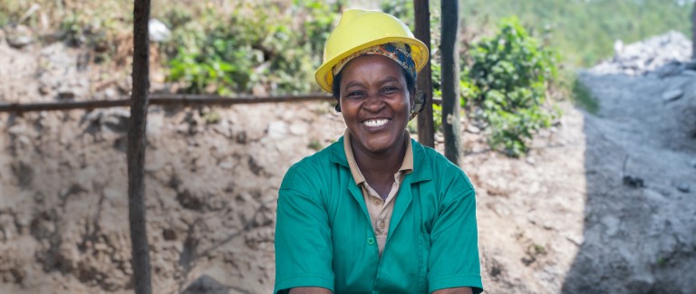 A small-scale miner in Rwanda
