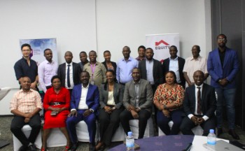 Group photo pose during Pact Rwanda and Equity Bank during ISMR Stakeholders engagement meeting on 19th September 2024. Photo courtesy of Rene Patrick Ndaruhutse.
