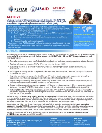 Screen shot of the 1-page ACHIEVE overview fact sheet.