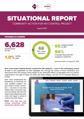 Community Action for HIV Control project: August 2025 situational report
