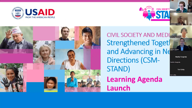 Global learning for civil society and media: Launching the CSM-STAND learning agenda, session 1